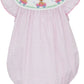 Anavini Pink Stripe Angel Wing Bubble with Puppy Smocking