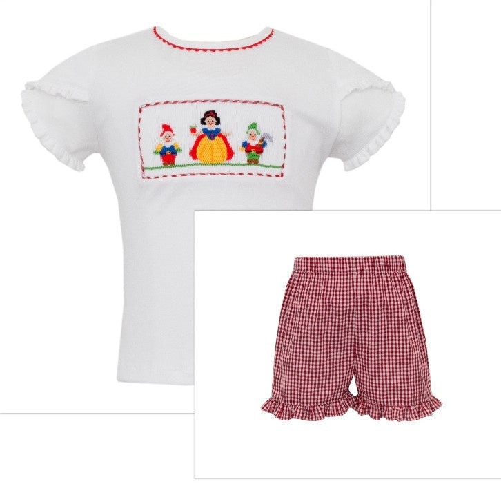 Anavini Snow White Red Gingham T-Shirt/Shorts Set