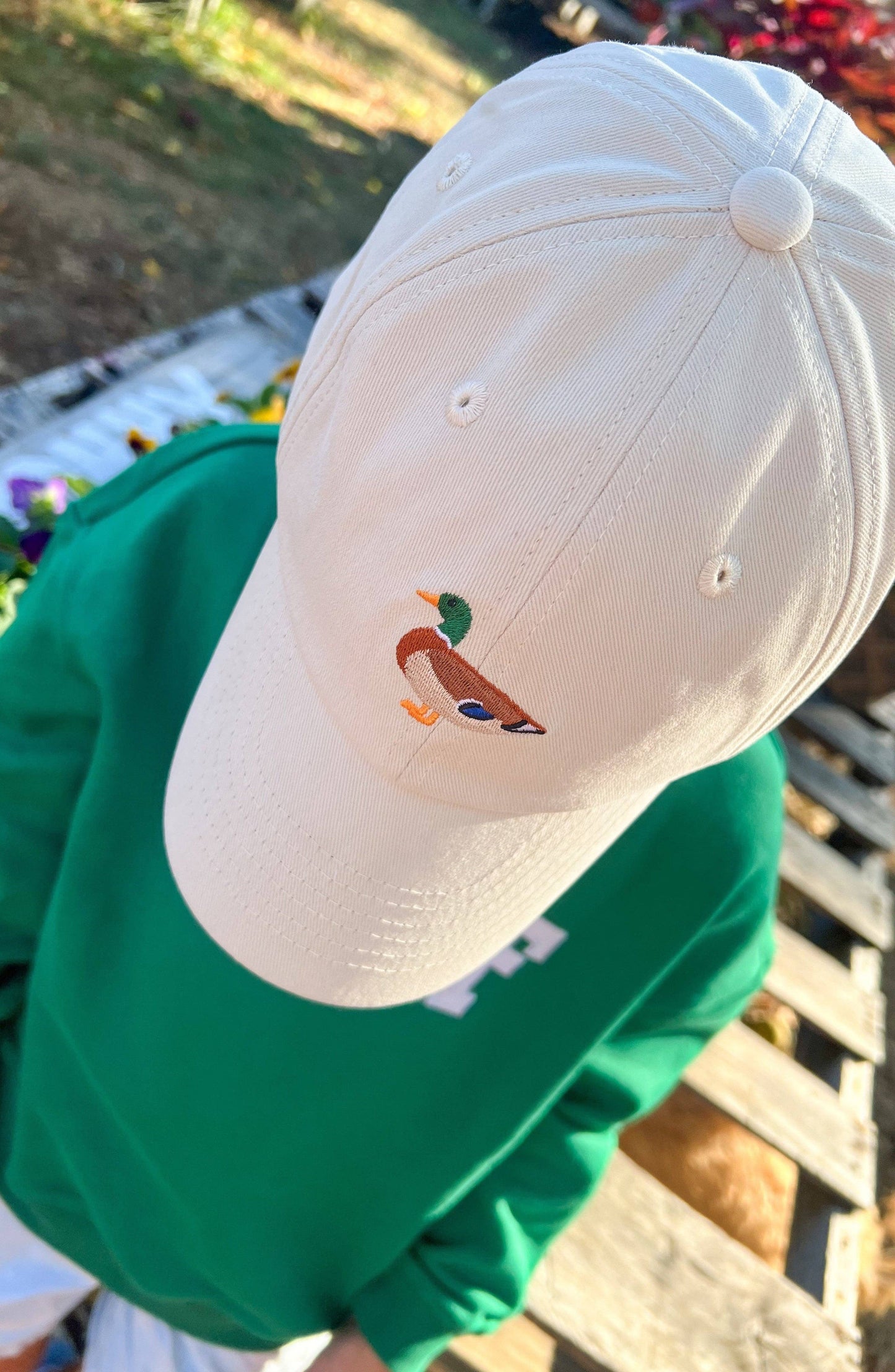 Bits and Bows Khaki Mallard Baseball Hat (Baby/Toddler, Youth)