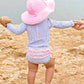 Rufflebutts Girls Pink Polka Dot Swim Hat