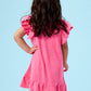 Rufflebutts Girls Hot Pink Terry Butterfly Sleeve Full Zip Cover-Up