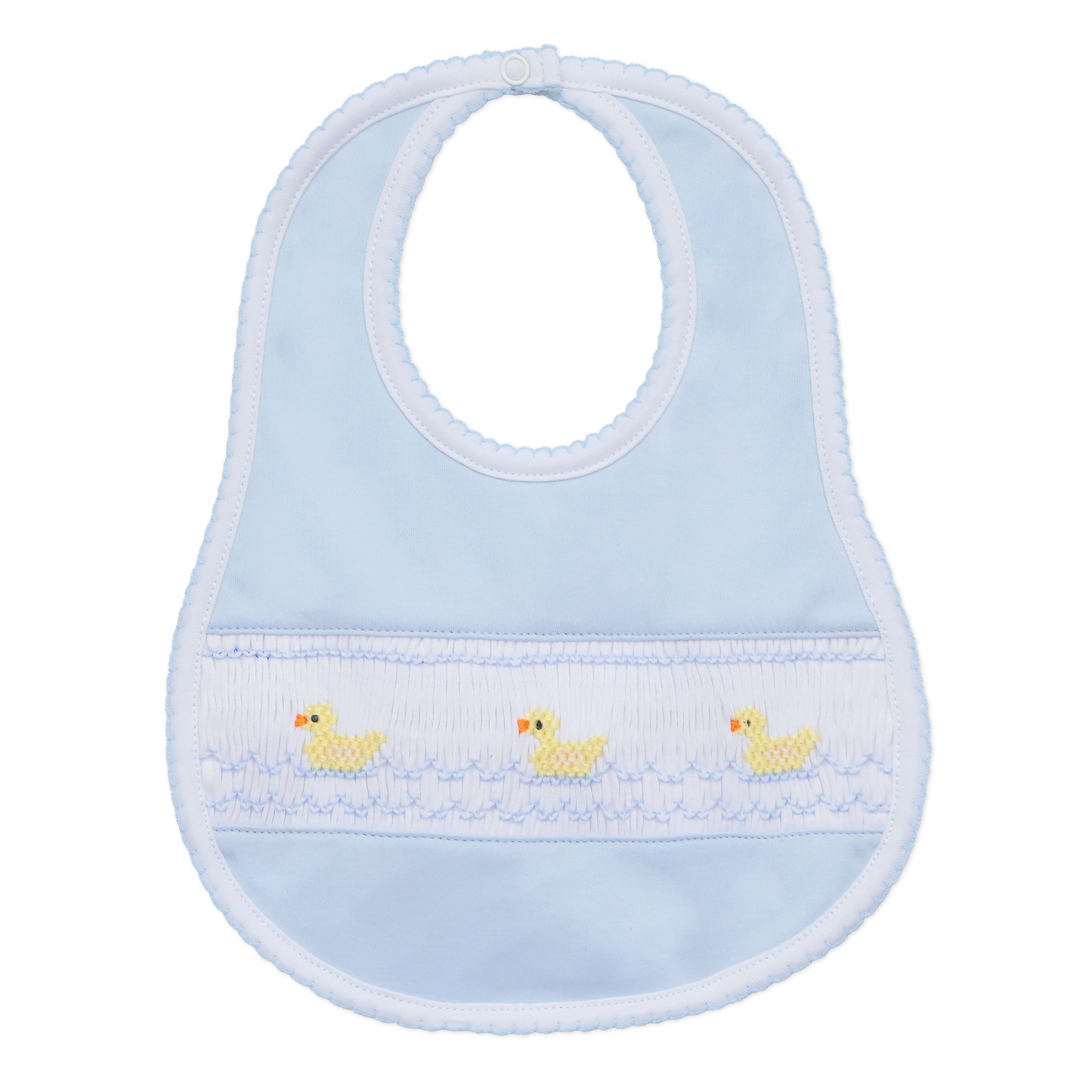Magnolia Baby Little Ducklings Classics Smocked Bib - Light Blue