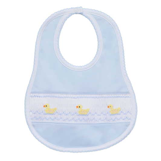 Magnolia Baby Little Ducklings Classics Smocked Bib - Light Blue