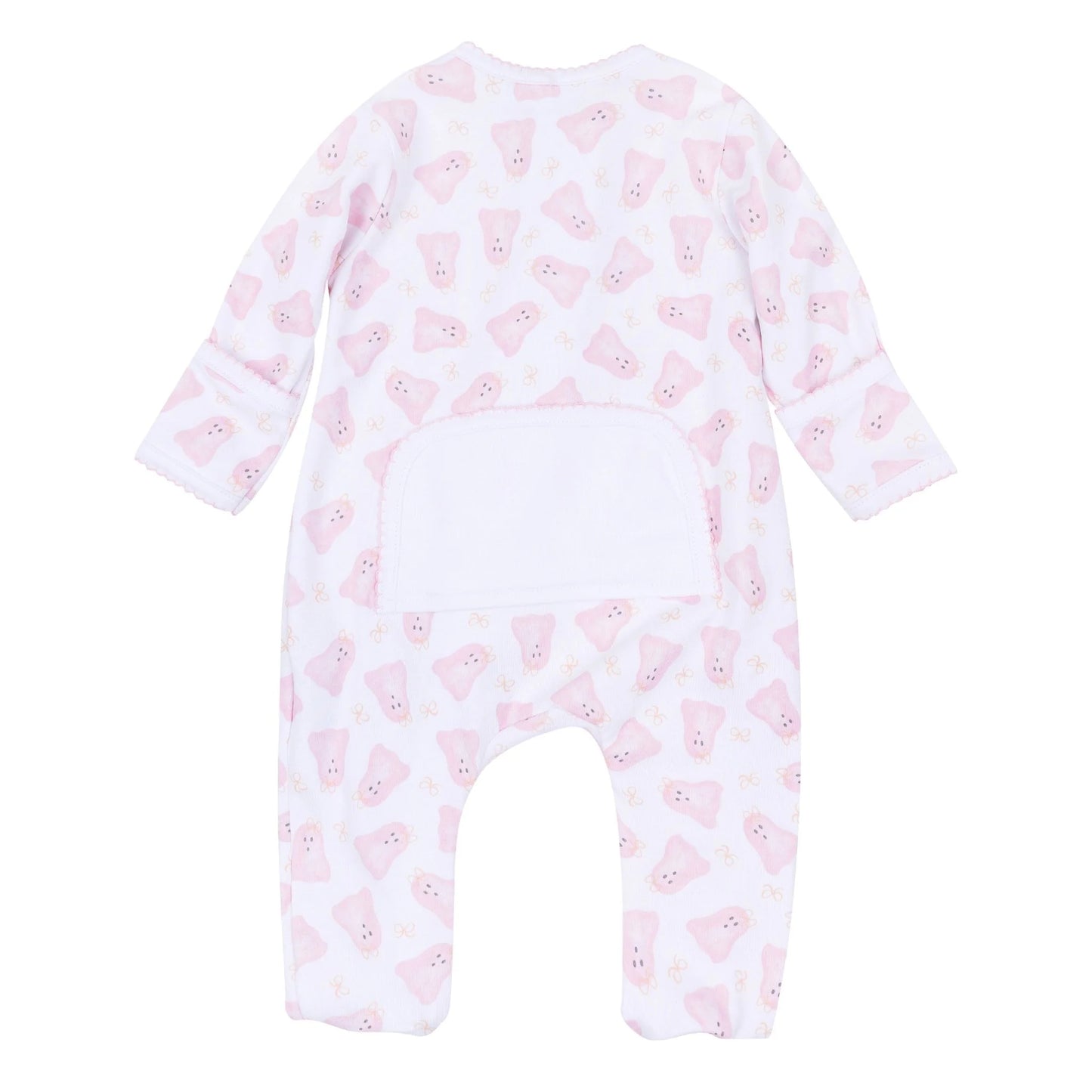 Magnolia Baby Baby Boo Print Zip Footie--Pink
