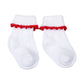 Magnolia Baby Holiday Baby Joy Socks with Red Crochet Trim