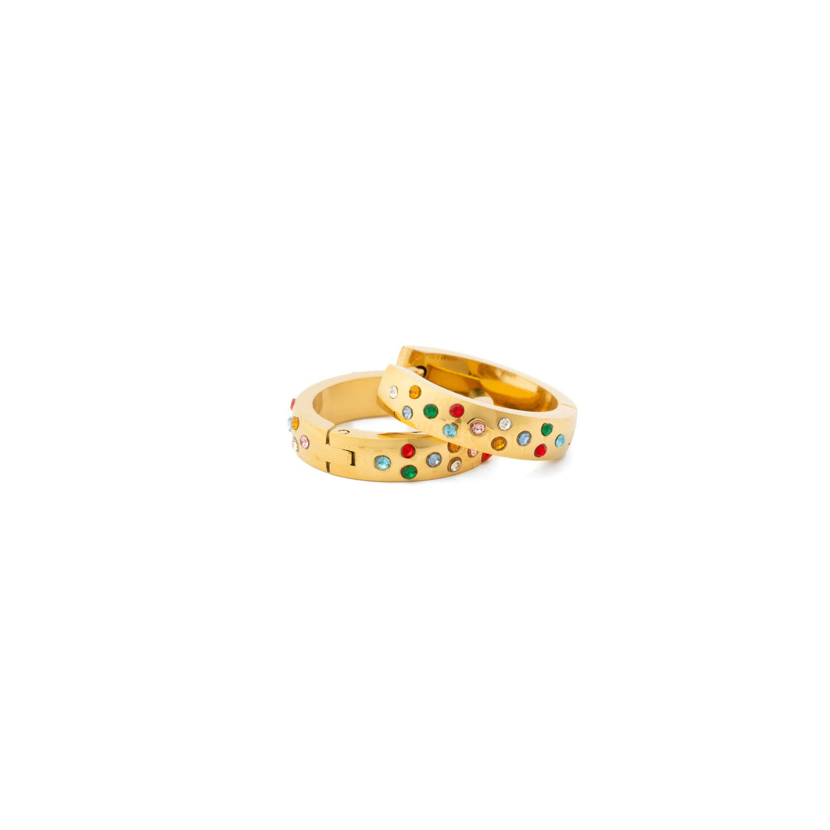 Pip Pop Post Confetti Hoop Earring - Hypoallergenic, Flat Back, Girl Gift