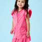 Rufflebutts Girls Hot Pink Terry Butterfly Sleeve Full Zip Cover-Up