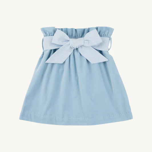 Beaufort Bonnet Beasley Bow Skirt-Velveteen-Barrington Blue with Barrington Blue Windowpane