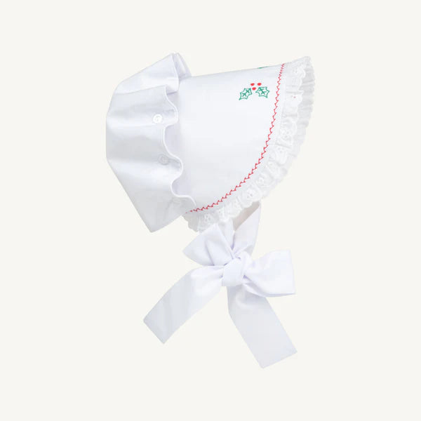 Beaufort Bonnet Bellefaire Bonnet Worth Avenue White with Holly Embroidery