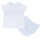 Magnolia Baby Benjamin Smocked Short Sleeve Diaper Cover Set--Blue