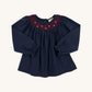 Beaufort Bonnet Bettye Sue Smocked Top Nantucket Navy with Richmond Red & Worth Avenue White Bows