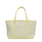 TRVL Design MEDIUM TOTE - COATED CANVAS NATURAL with GINGHAM BUTTERCUP TRIM
