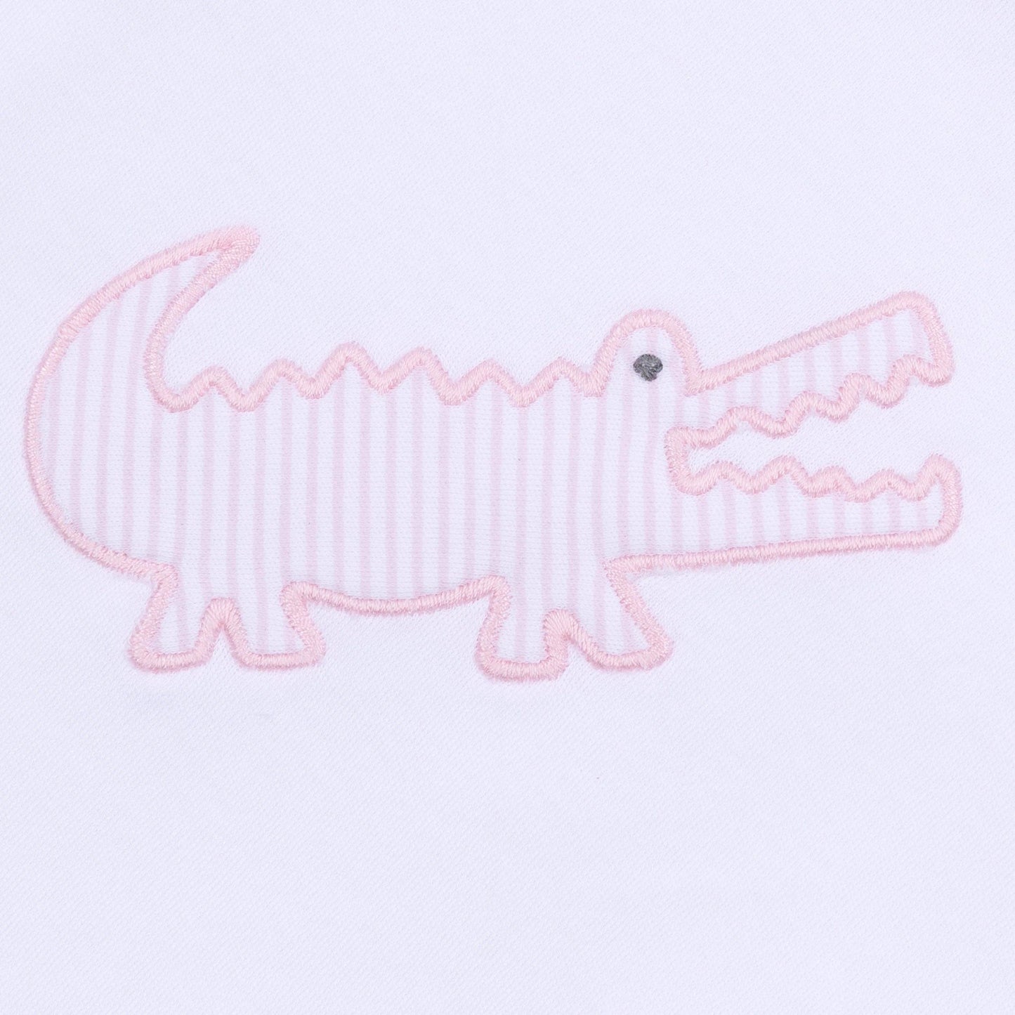 Magnolia Baby Gator Applique Ruffle Bubble - Pink