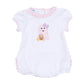 Magnolia Baby Boo Crew Applique Ruffle Short Sleeve Bubble Pink