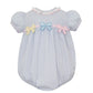 Claire and Charlie Pastel Bows Light Blue Seersucker Bubble