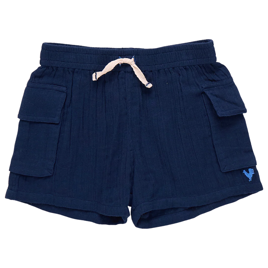 Pink Chicken Boys Pull-On Shorts--Navy