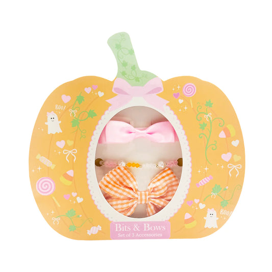 Bits and Bows Pumpkin Bows and Bracelet Gift Set
