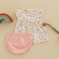 Magnolia Baby Bugs and Blossoms Ivory Ruffle Flutters Diaper Cover Set