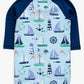Rufflebutts RuggedButts Baby Boys Blue Sweet Sails Long Sleeve One Piece Rash Guard Swimsuit