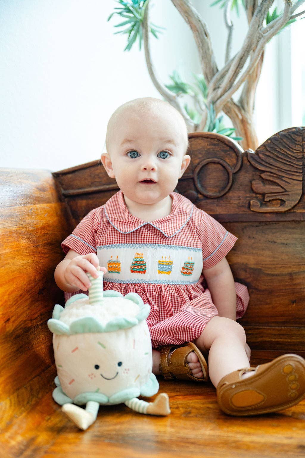 Ruth and Ralph Red Birthday Cakes Smocked Henry Bubble