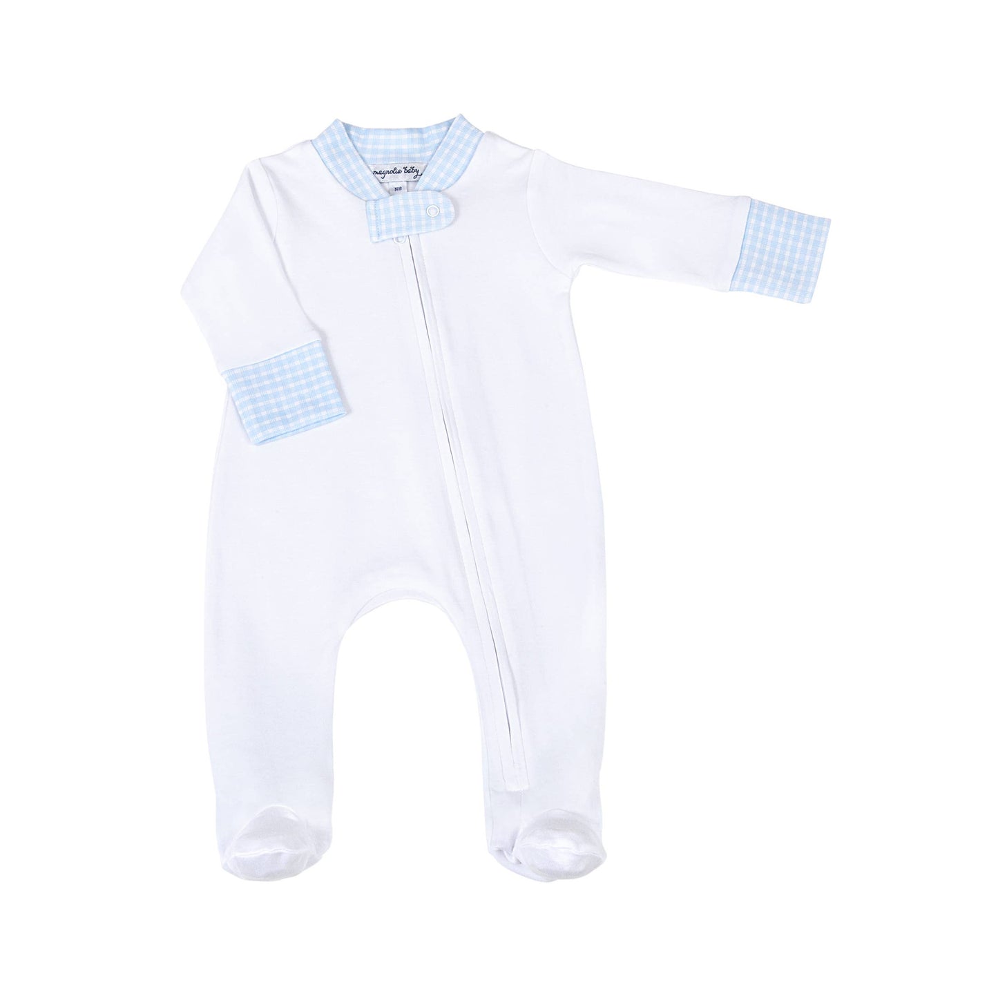 Magnolia Baby New Beginnings Blue Zipper Footie
