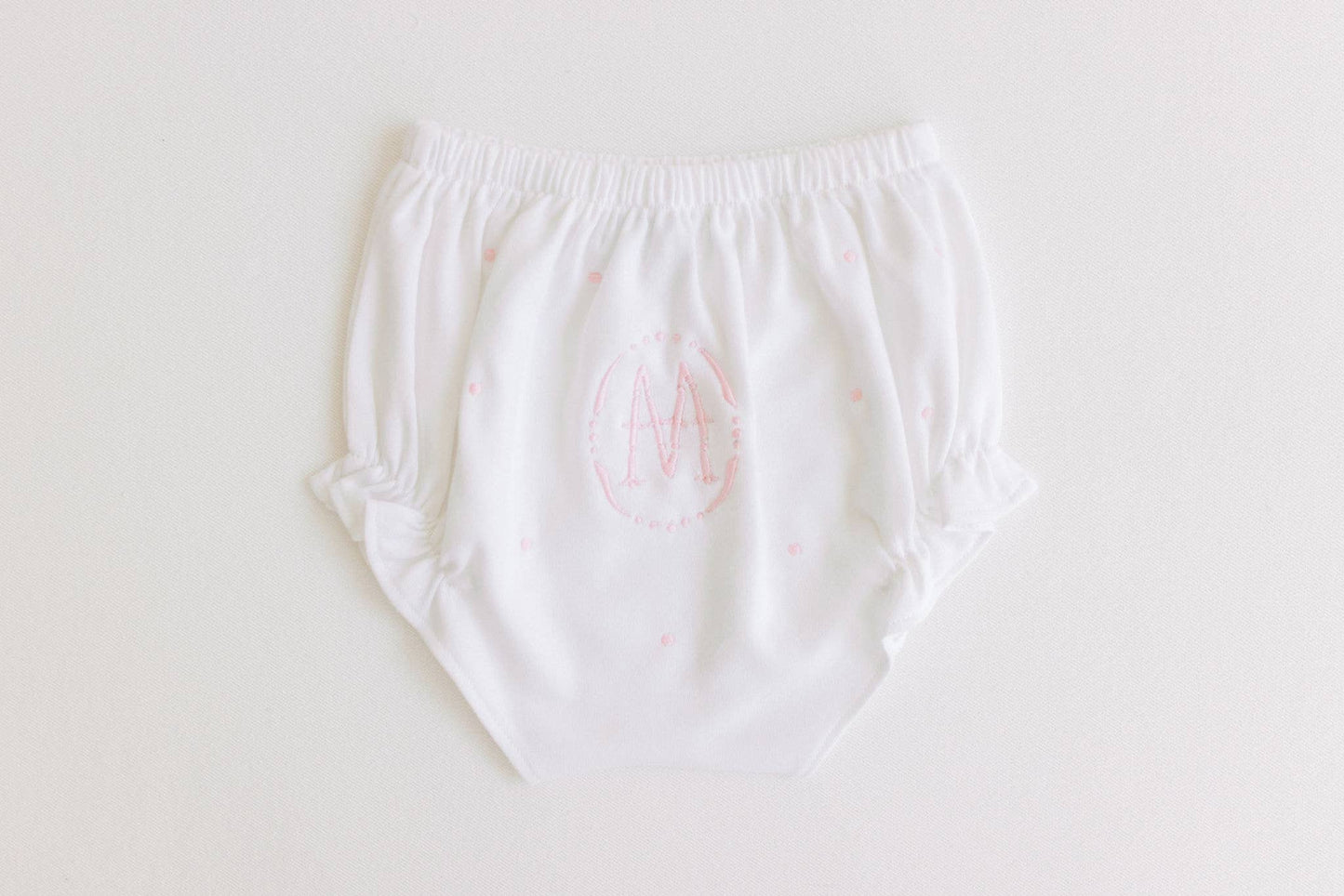 Terry Tots Diaper Cover - Pink Embroidered Dots