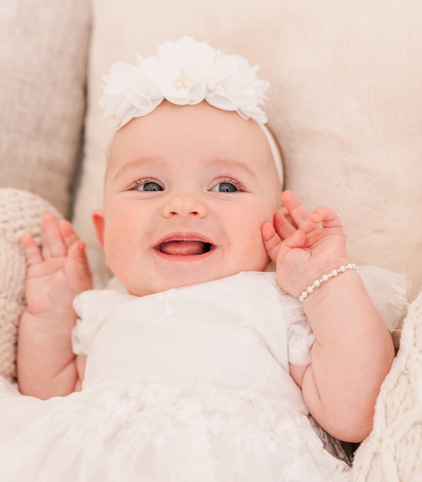 Girls Silver Baby Cross Bracelet Baptism & Communion Gift