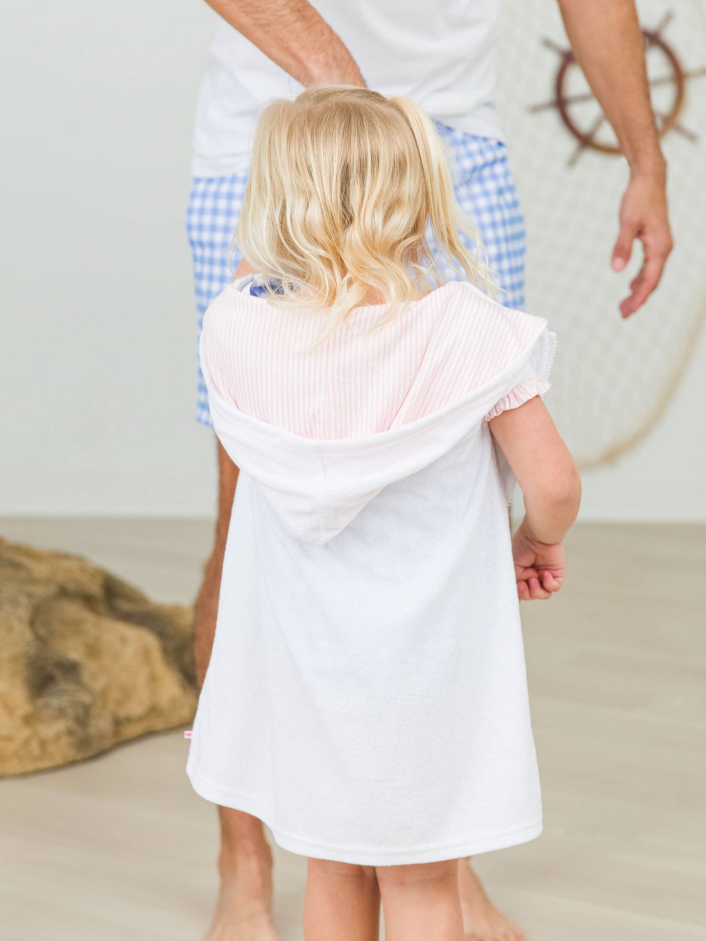 Rufflebutts Girls White Terry Full-Zip Cover Up