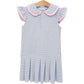 Trotter Street Camilla Dress- Dusty Blue Stripe/Light Pink
