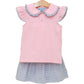 Trotter Street Camilla Skort Set--Light Pink/Dusty Blue Stripe