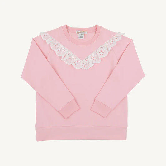 Beaufort Bonnet Cassidy Comfy Crewneck--Sandpearl Pink/Worth Ave White
