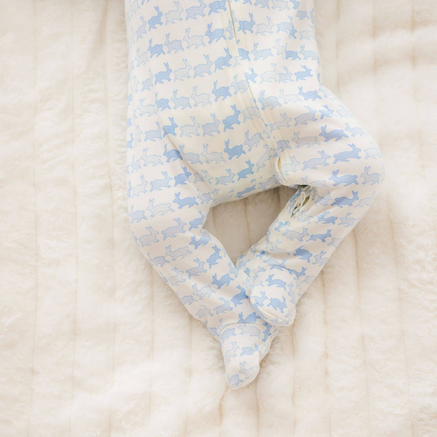 Magnolia Baby Bunny Hop Zip Footie - Sky