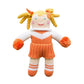 Zubels Cheerleader Orange/White Knit Doll 12"
