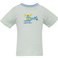 Claire and Charlie Helicopter Light Green Striped Boy's Shirt