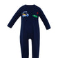 Claire and Charlie Navy Blue Knit Golf Long Romper