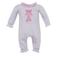 Claire and Charlie Ballet Pink and Blue Striped Longall/Romper
