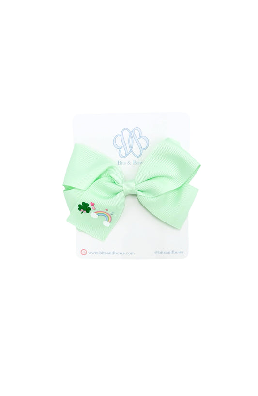 St. Patty's Hair Bow (Green, Pink)