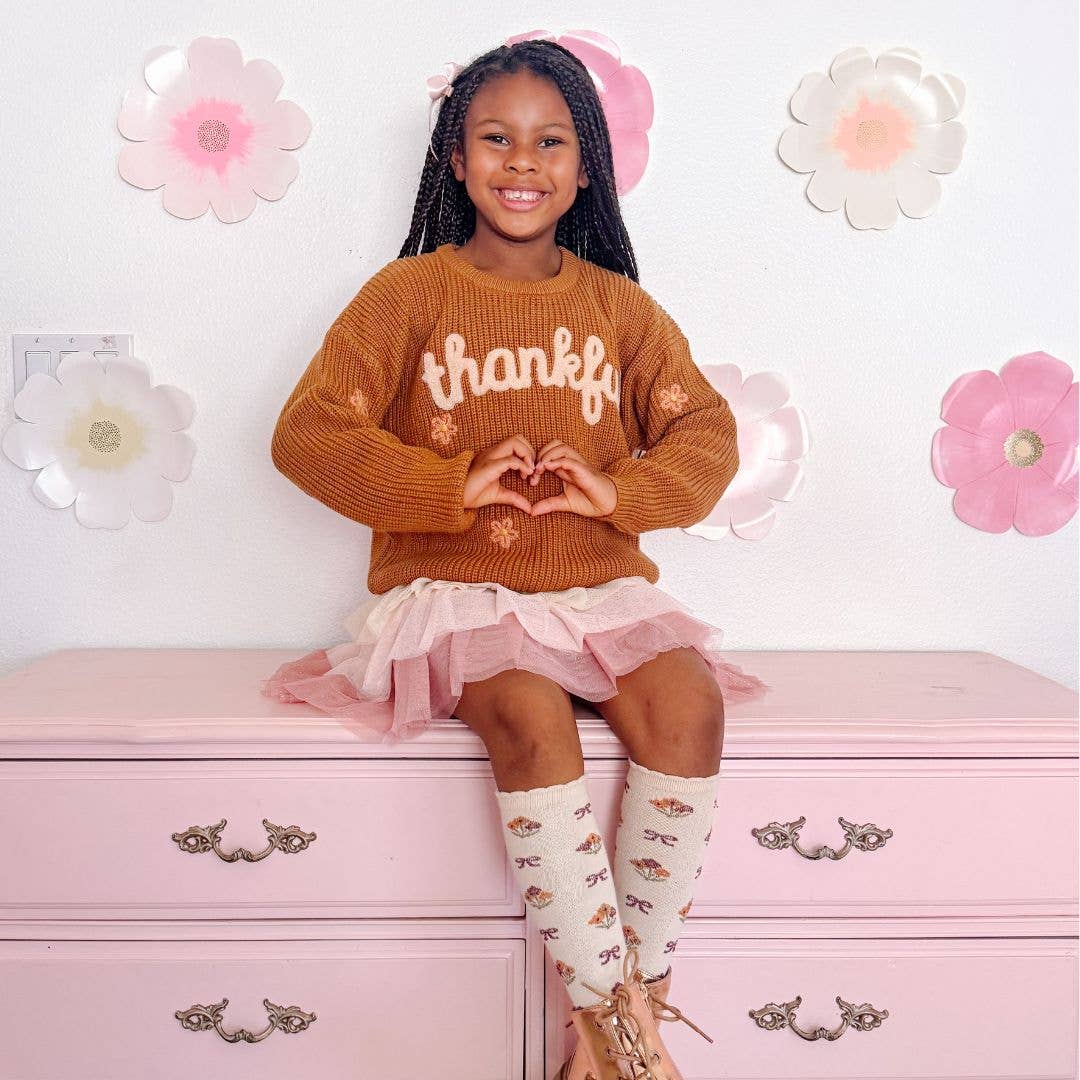 Sweet Wink Thankful Thanksgiving Knit Sweater - Kids Clothing - Fall