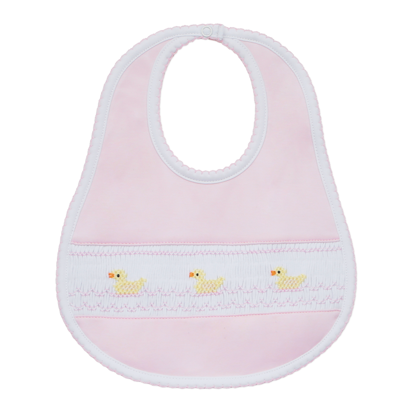 Magnolia Baby  Ducklings Classics Smocked Bib - Pink
