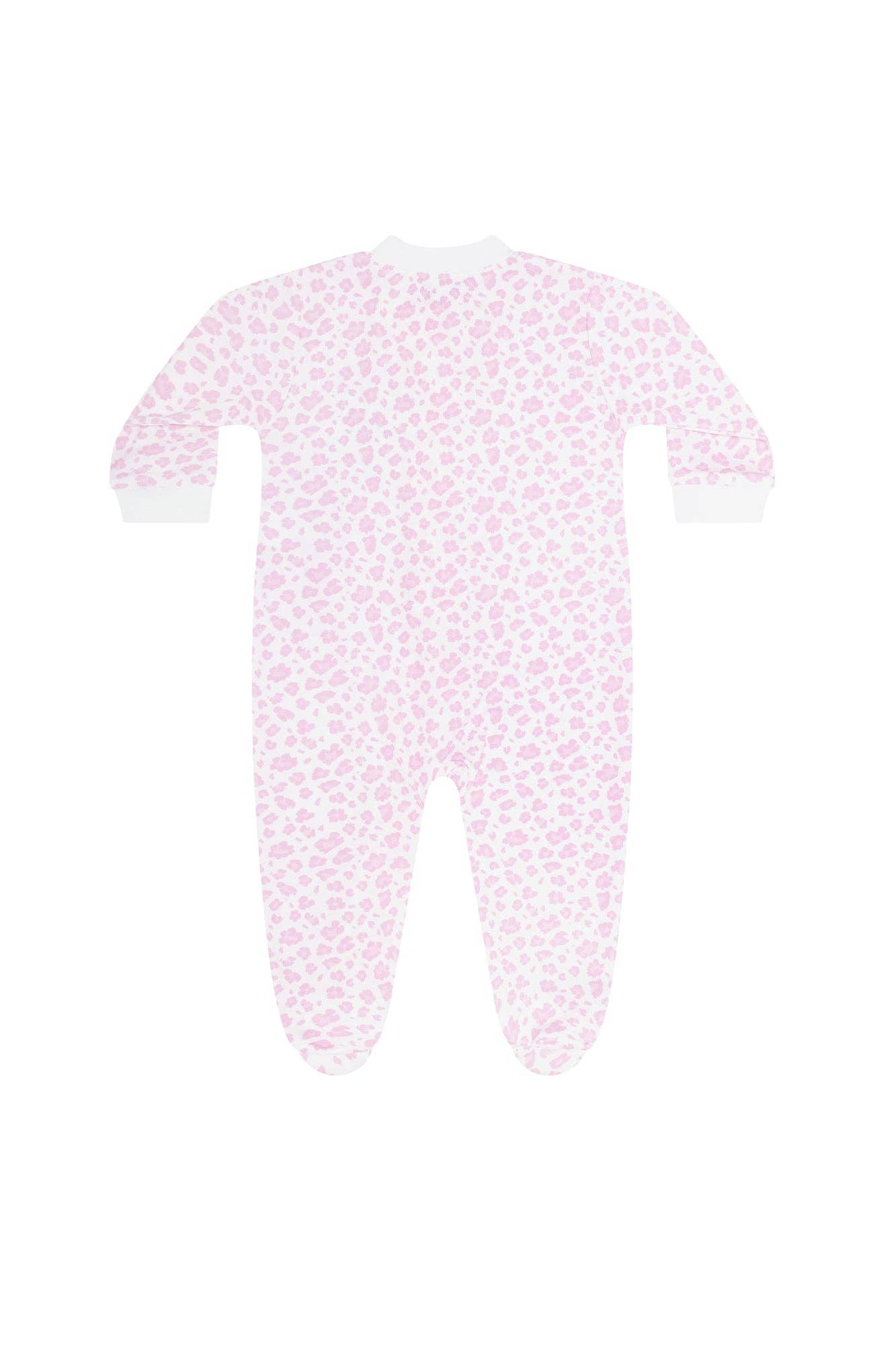 Nellapima Pink Cheetah Print Zipper Footie