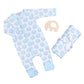 Magnolia Baby Blue Elephant Gift Set - Footie + Blanket + Teether