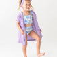 Rufflebutts Girls Lavender Terry Full-Zip Cover Up