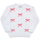 Ruth and Ralph Red and White Bows Sarah Sweater