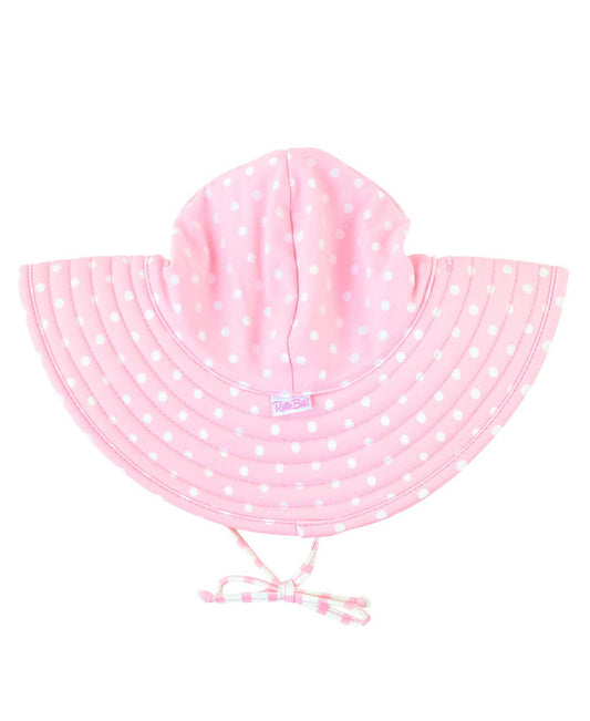 Rufflebutts Girls Pink Polka Dot Swim Hat