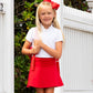 Shrimp and Grits White Pique Knit Ruffle Polo
