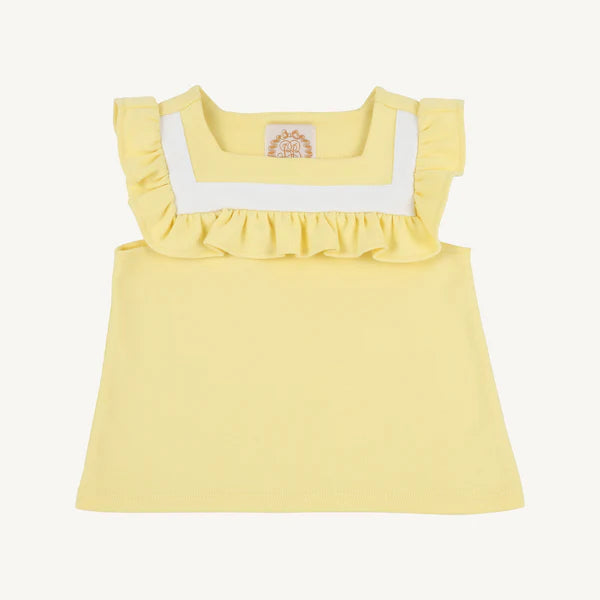 Beaufort Bonnet Darla Day Top--Lake Worth Yellow/Worth Ave White