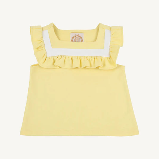 Beaufort Bonnet Darla Day Top--Lake Worth Yellow/Worth Ave White