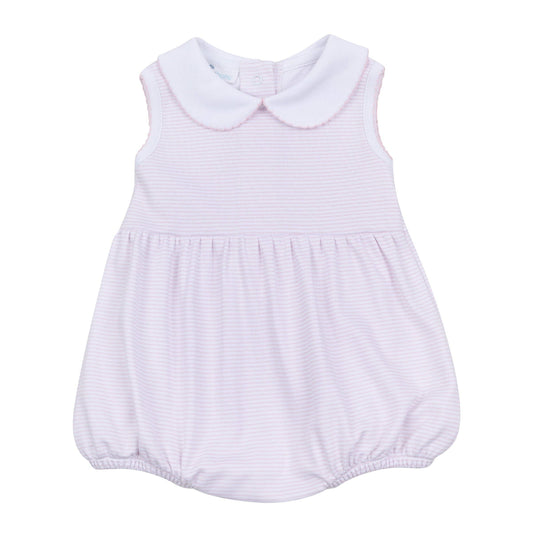 Magnolia Baby Mini Stripes Collared Sleeveless Bubble - Pink