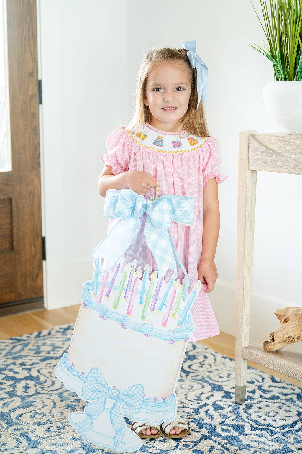 Ruth and Ralph Pink Birthday Cakes Smocked Helen Dress