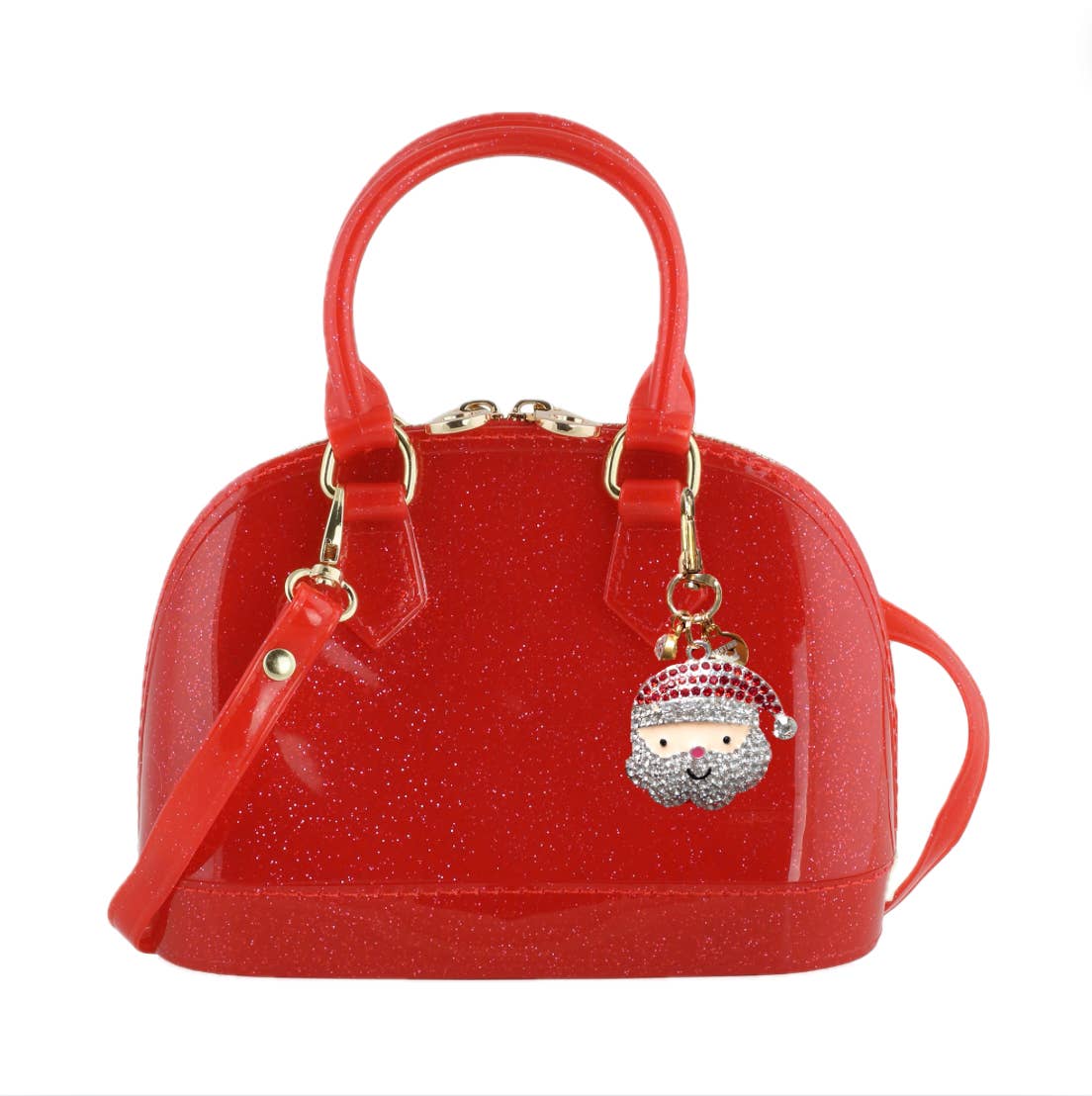 Carrying Kind Cate: Red Sparkle Crystal Teddy Purse
